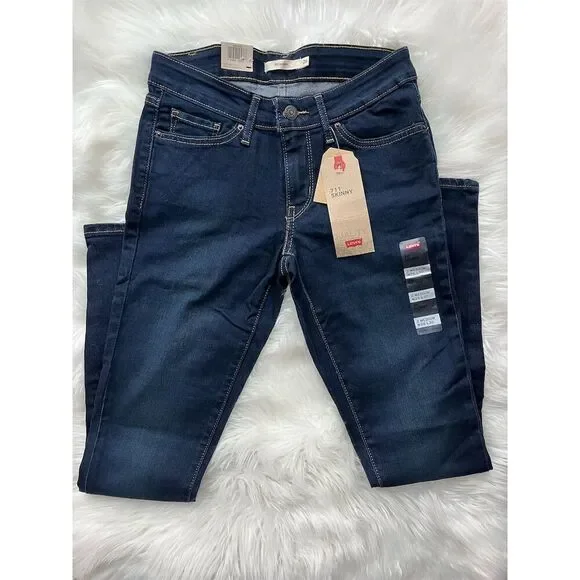🆕Levi's 711 Skinny Mid Rise Women's Jeans Dark Wash Blue Size 2 Medium 26x30 - Picture 2 of 9